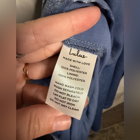 Lulus Constantine Slate Blue Satin Maxi Dress Medium - Picture 11 of 12